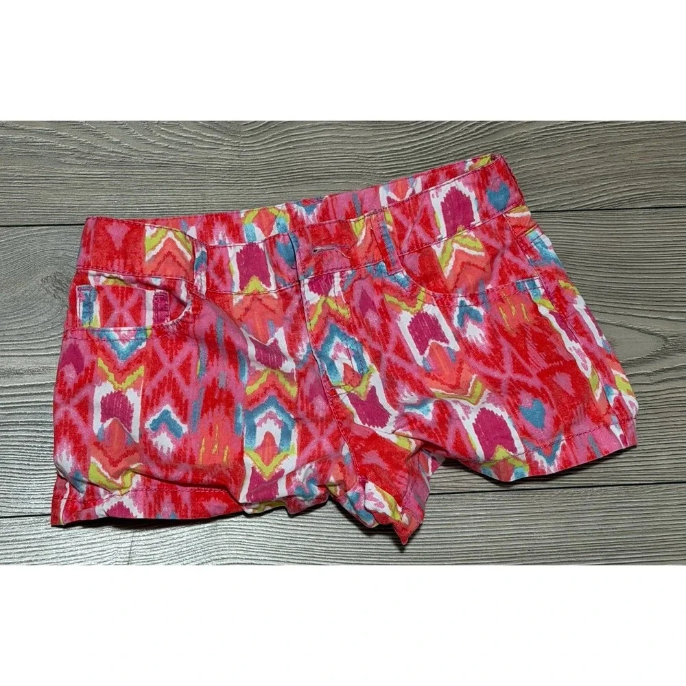 Gymboree Girls Shorts Summer Pink Ikat Adjustable waist Size 7